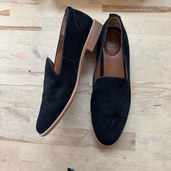 Franco Sarto Jeena black suede leather loafers size 9 - Picture 2 of 10